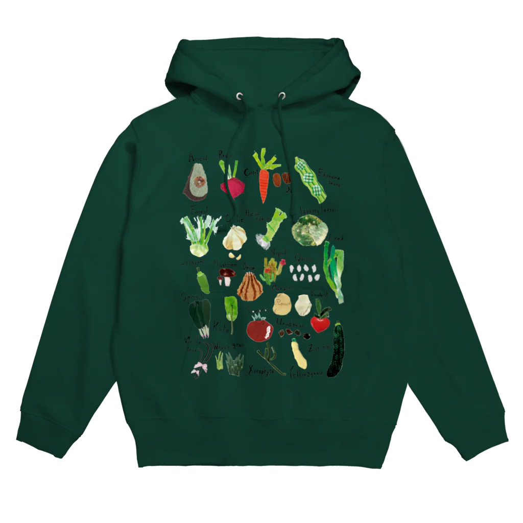 コラージュイラスト作家なおちるの野菜でAtoZ Hoodie