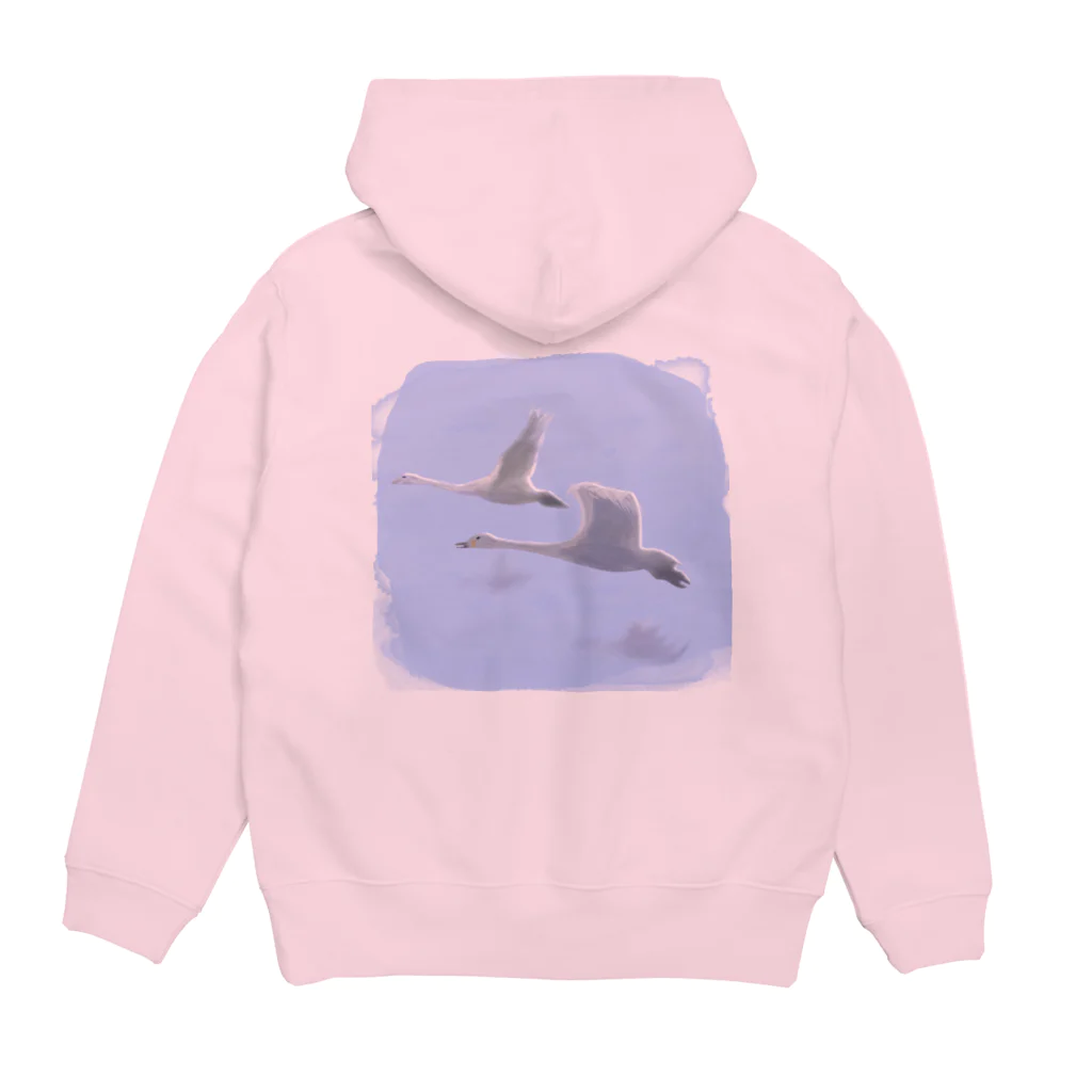 月夜のタツノオトシゴのSwan Lake Hoodie:back