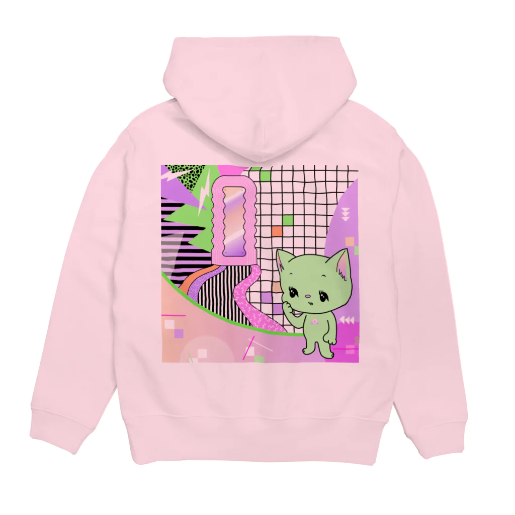 Mieko_KawasakiのWhat is cute? メロンクリーム猫さん Hoodie:back