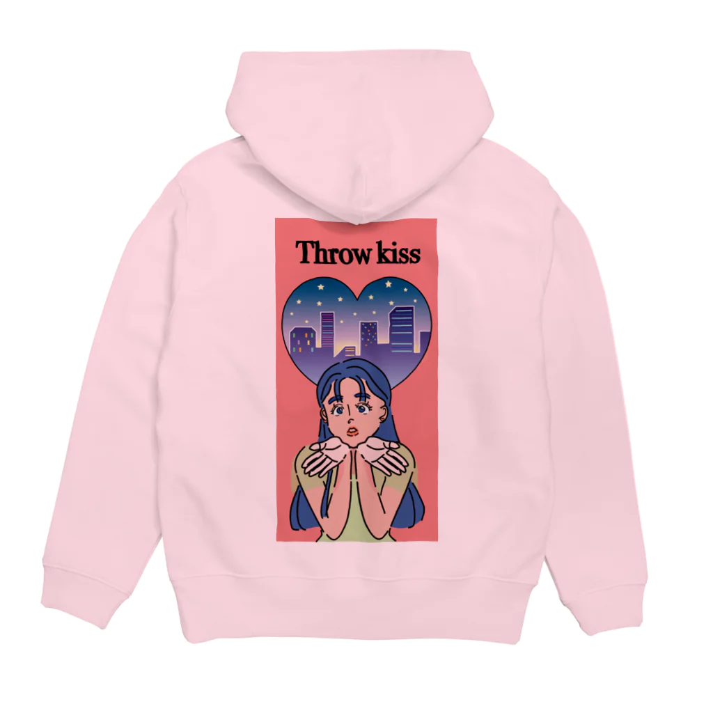 TSUKIKOU SHOP の投げキッスの女の子 Hoodie:back