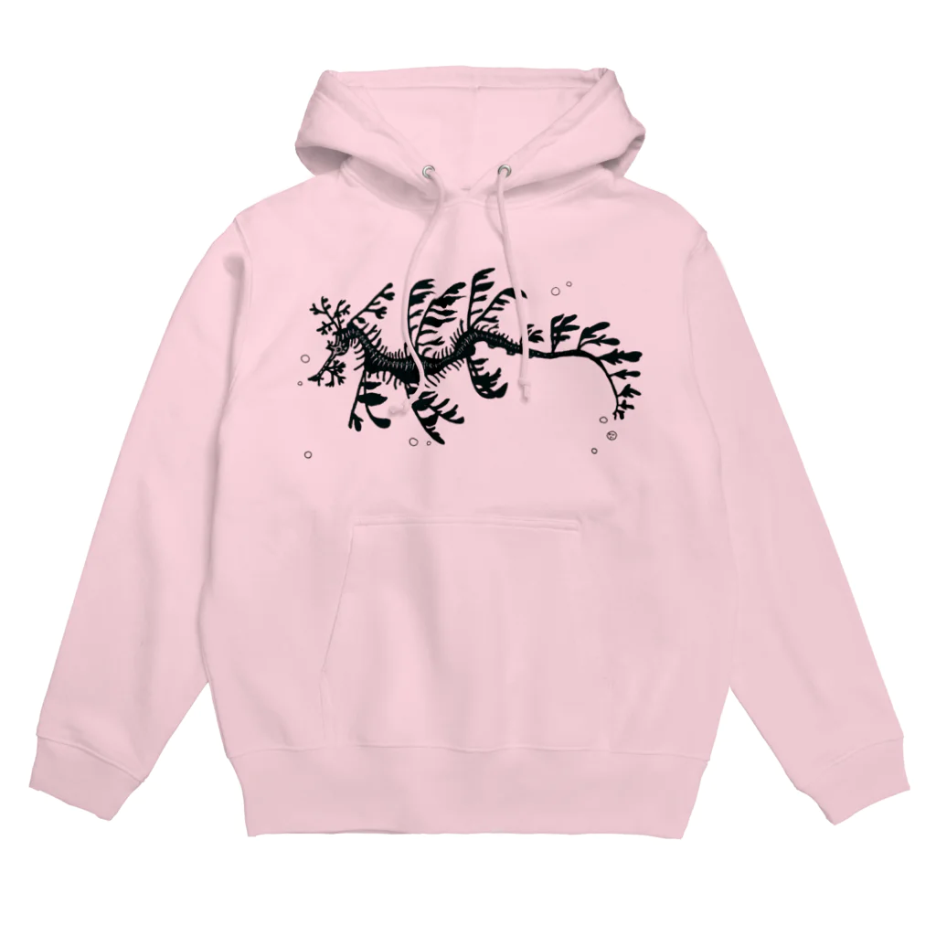 栗坊屋のリーフィーシードラゴン　白黒 Hoodie