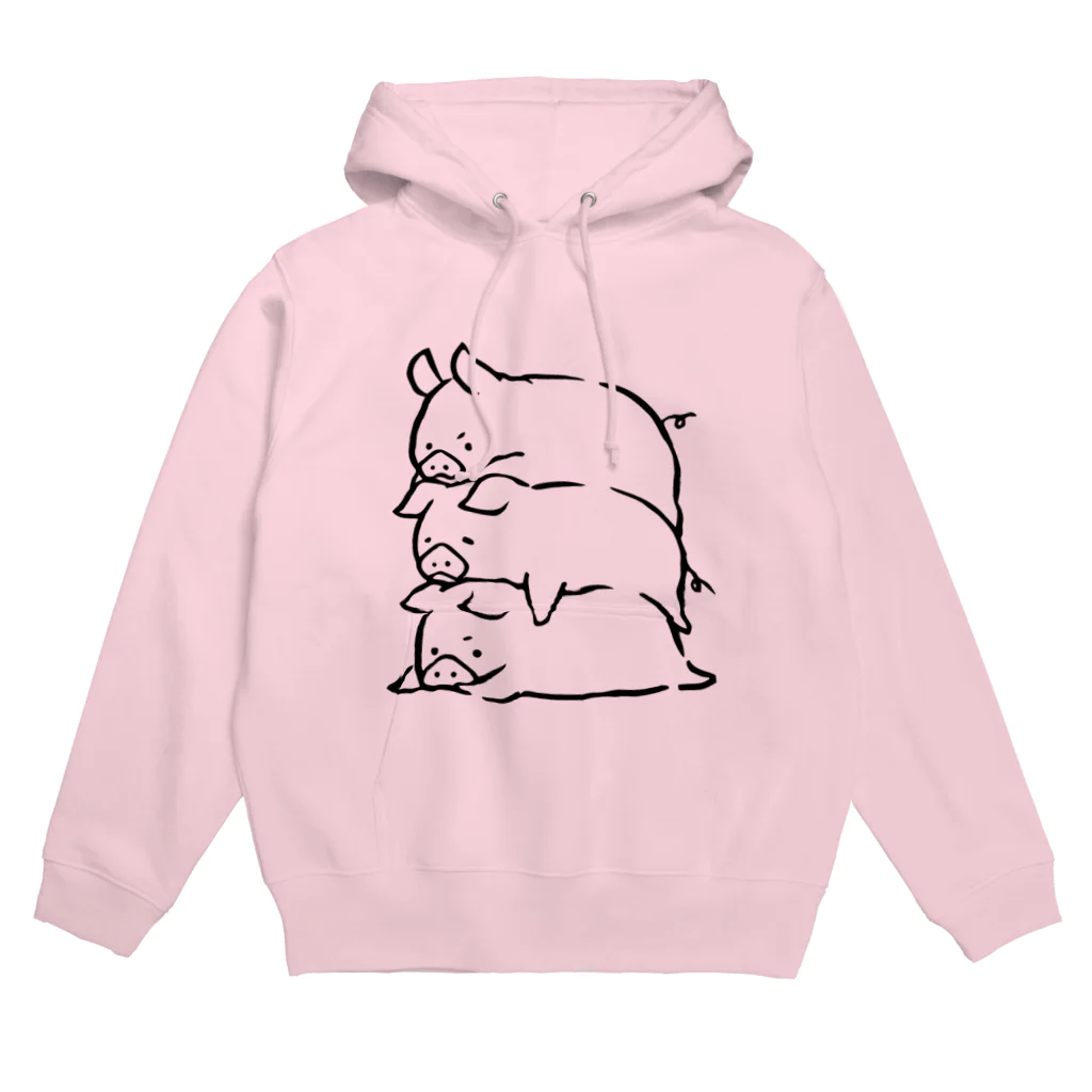 前髪ぱっつん◆SUZURI店の3匹の豚さん Hoodie