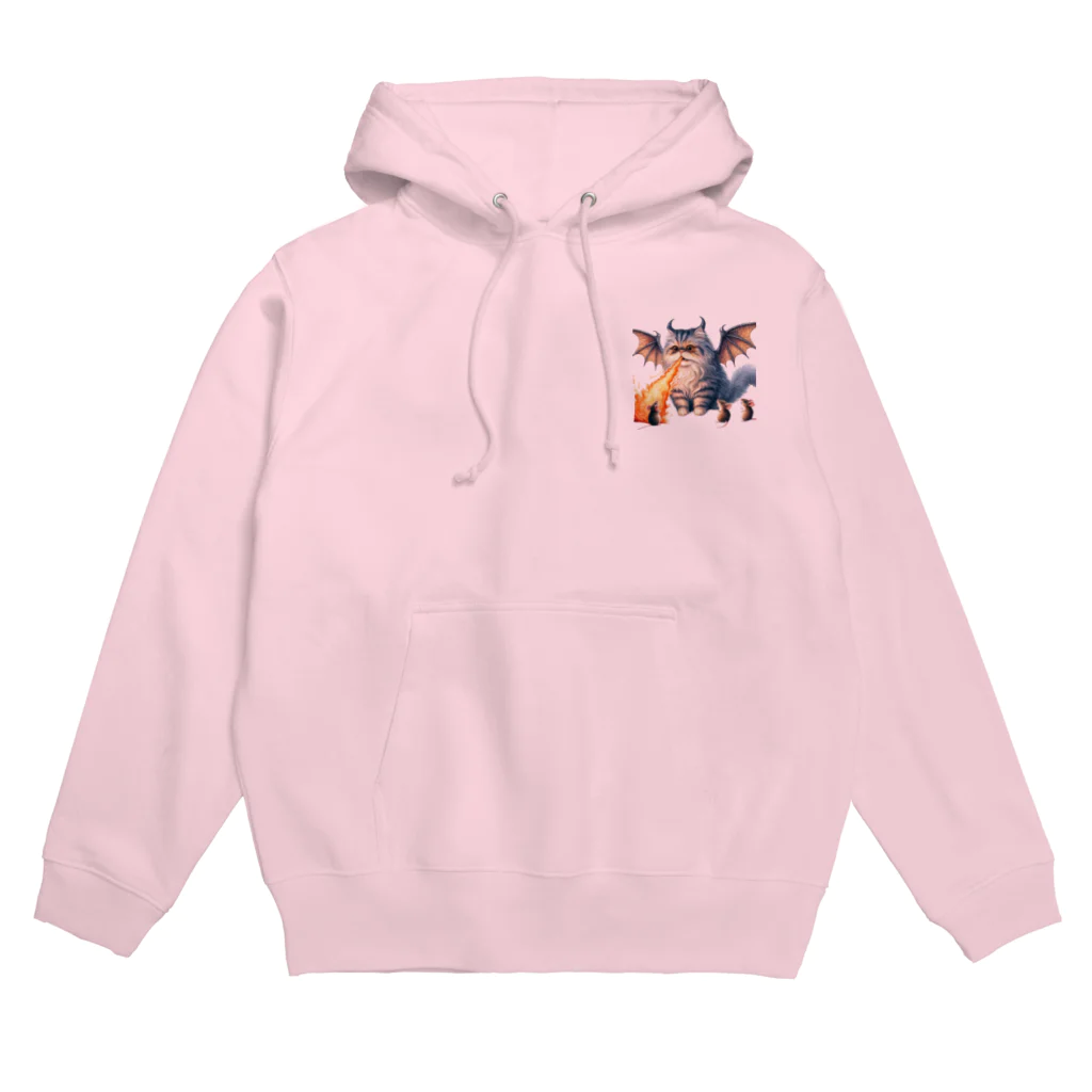 nekodoragonのブサカワ！火噴き猫ドラゴン　背景透過ver Hoodie