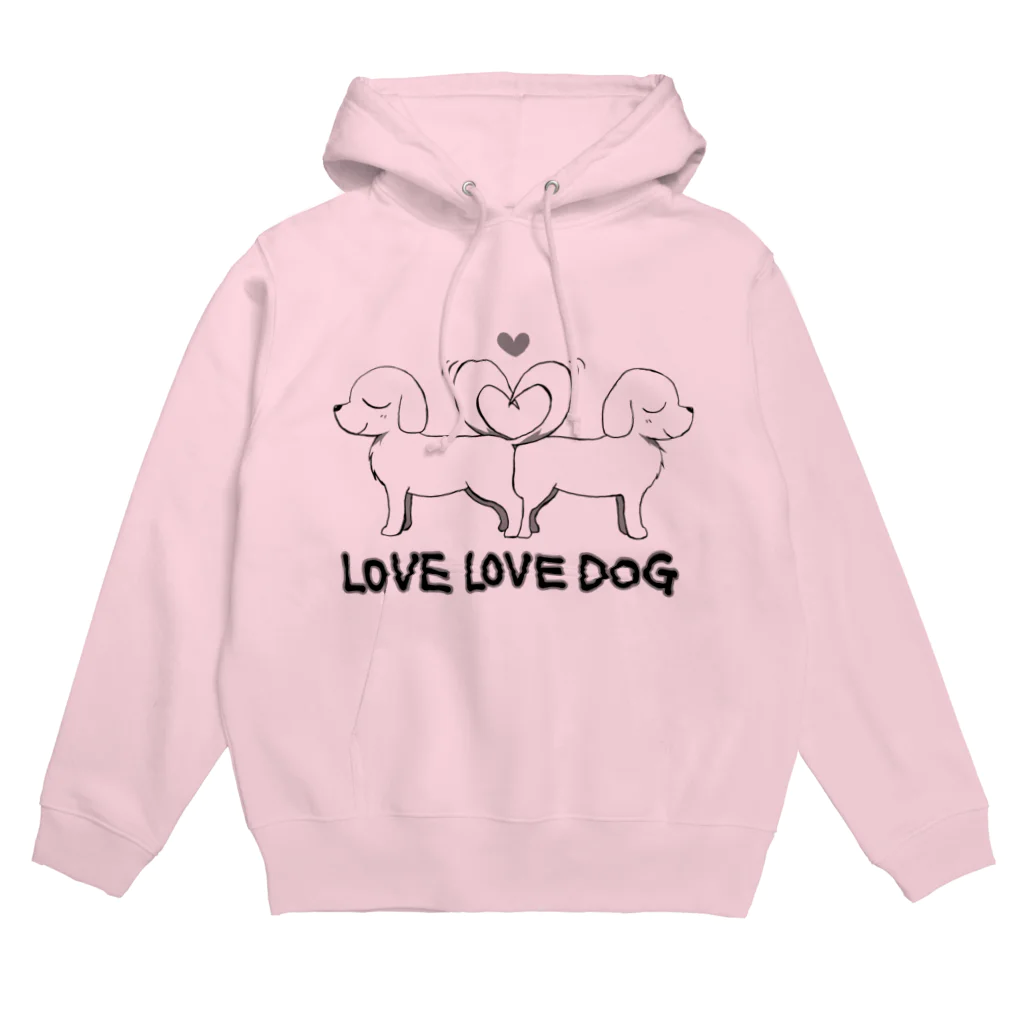 きょううんRRR・SUZURI支店のLOVE LOVE DOG Hoodie