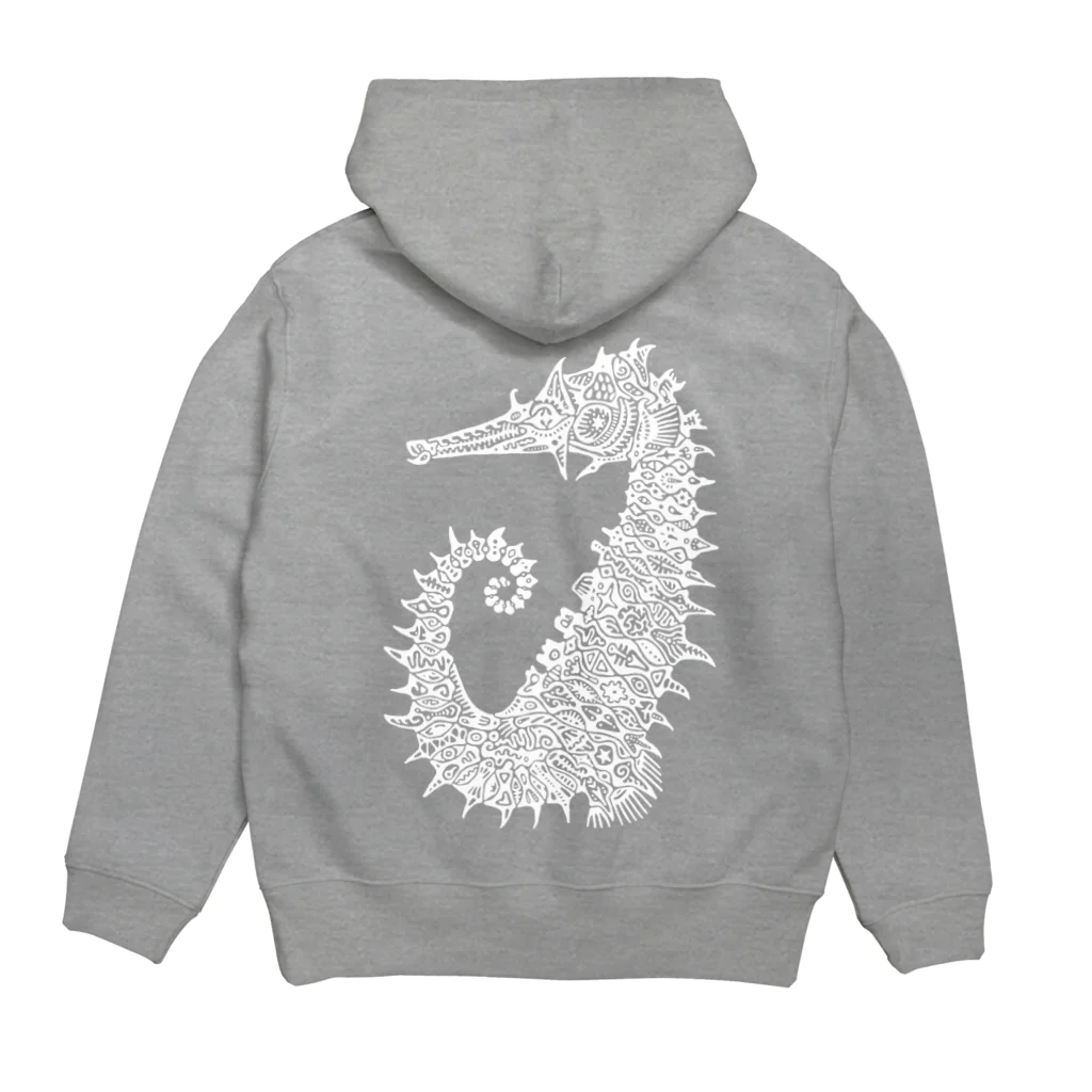 ヴンダーカンマーの茨竜 (white) Hoodie:back