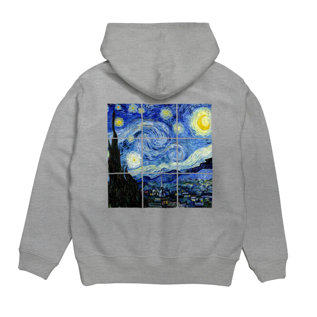 art-LaboのSquare ゴッホ 【世界の名画】 星月夜 ポスト印象派 絵画 美術 art Hoodie:back