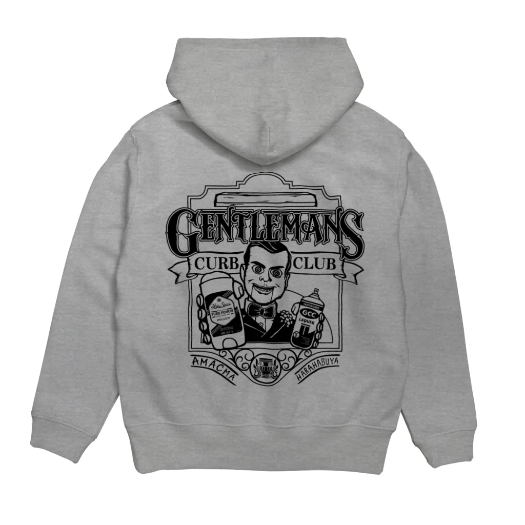 原ハブ屋【SUZURI店】のGENTLEMANS CURB CLUB（A-SE） Hoodie:back