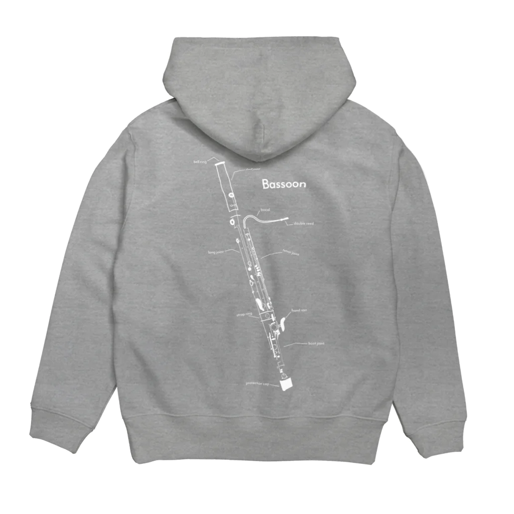 C-galleryのwhite bassoon　ファゴット Hoodie:back