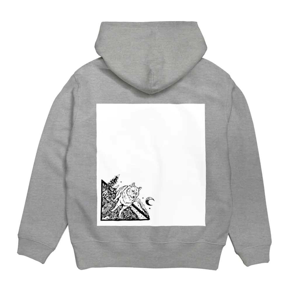 nvivetoのネイチャーシリーズ ウルフ　白背景 ~Nature series Wolf white background~ Hoodie:back