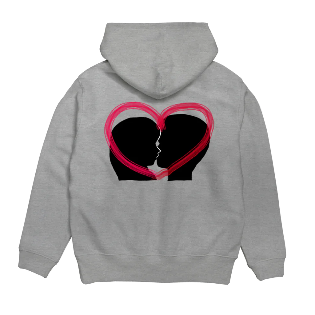 Lily bird（リリーバード）のSilhouette of kiss with heart♥② Hoodie:back