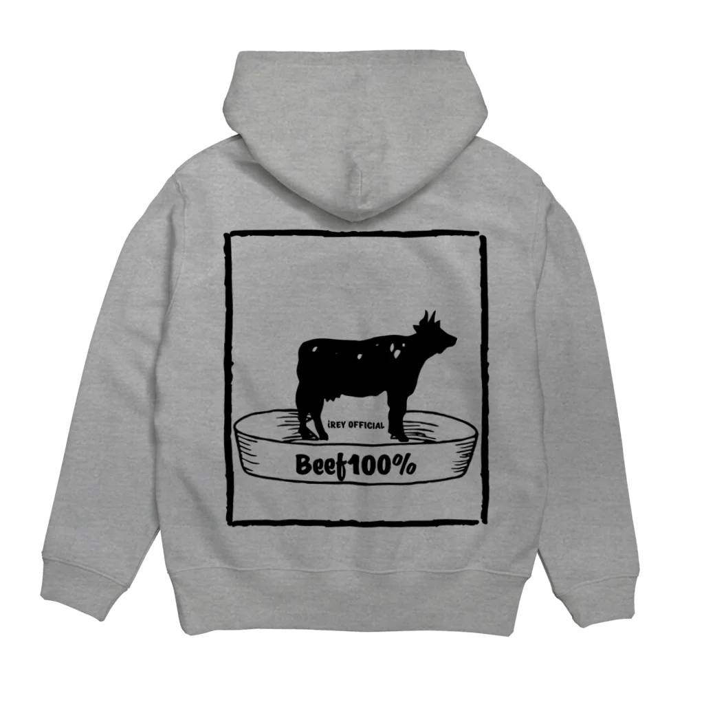 iREY(アイレイ)の【5着限定】 BLACKtext ･ iREY (BEEF100%) Hoodie:back