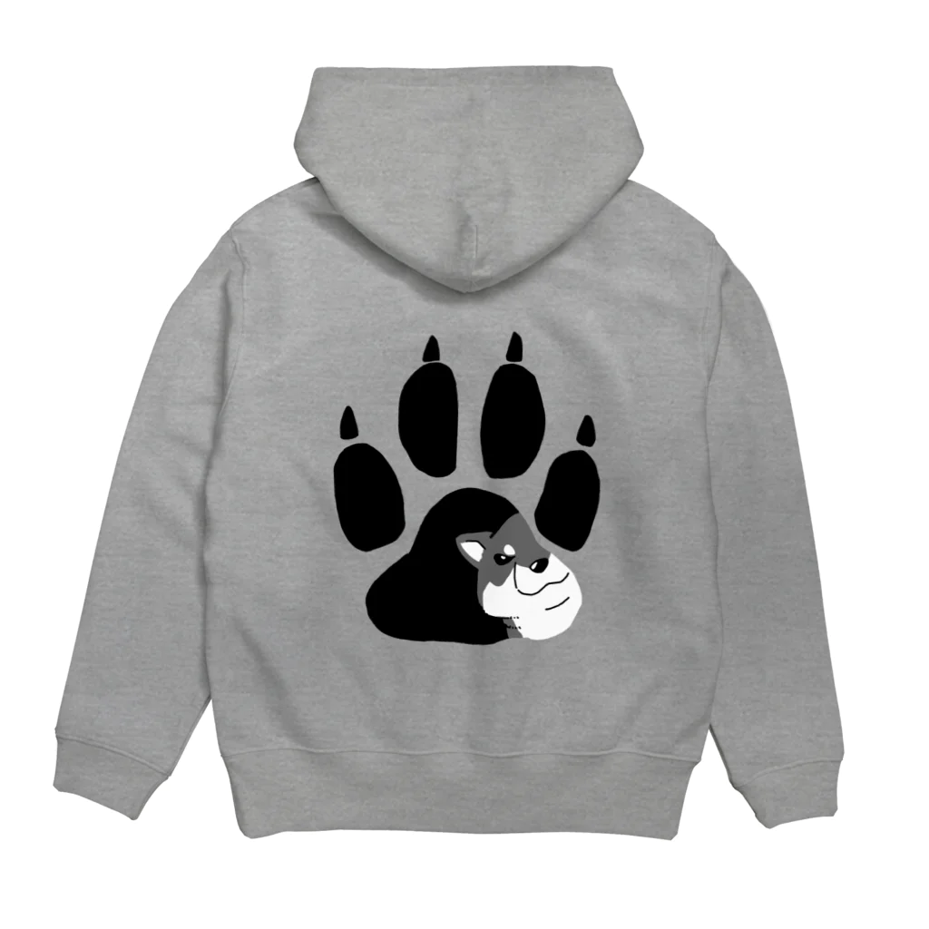 真希ナルセ（マキナル）のちらり柴犬（黒柴） Hoodie:back