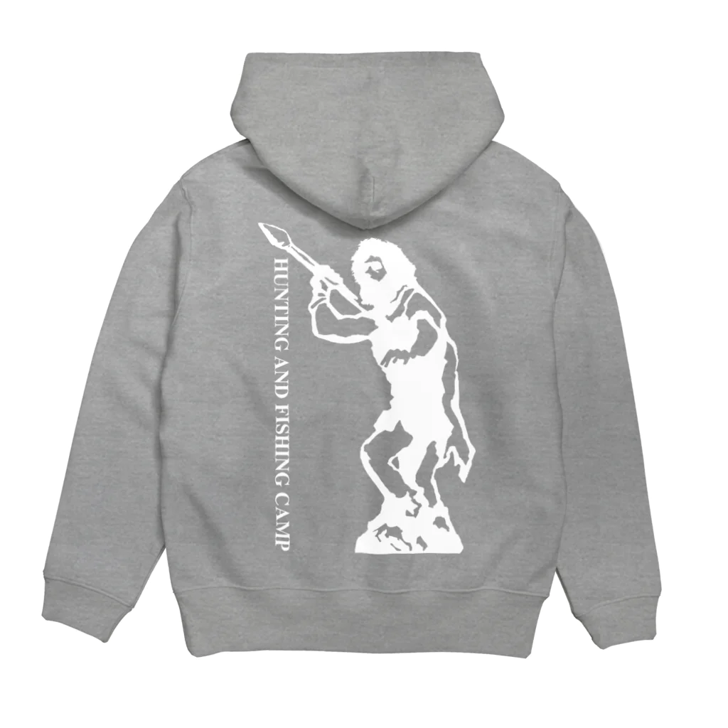 Hunting and Fishing CampのHunting and Fishing Camp ロゴ白 Hoodie:back