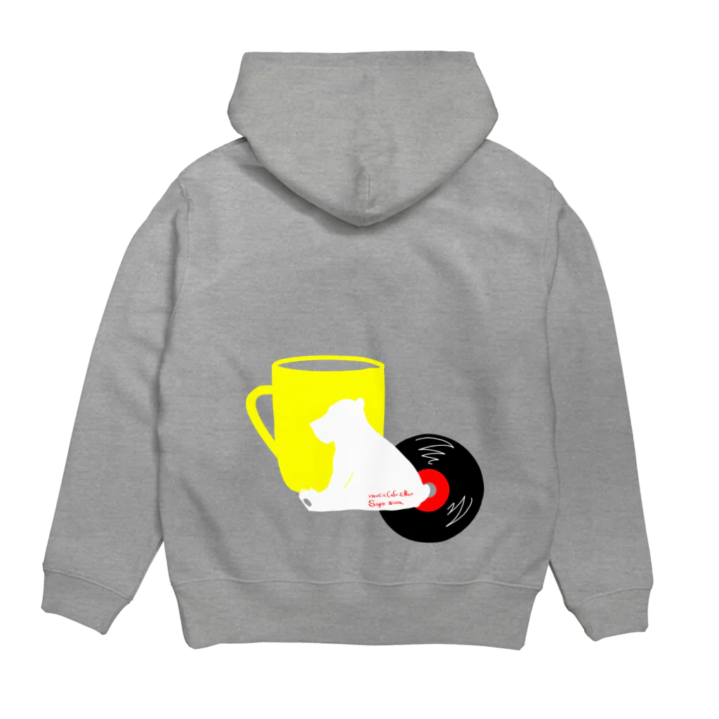 音楽喫茶そぽしなのカップ＆シロクマ＆レコード Hoodie:back