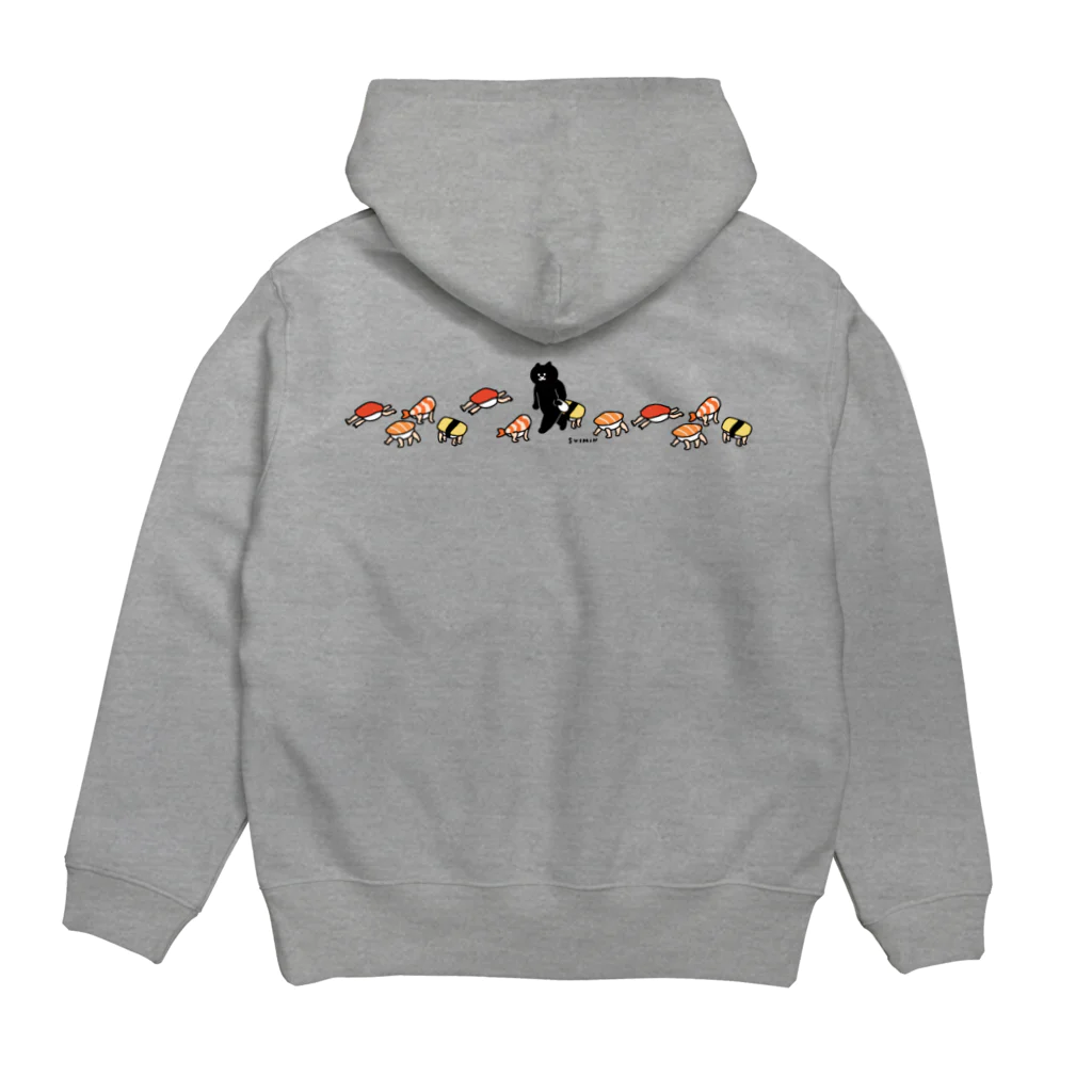 SUIMINグッズのお店のはぐれ玉子握り（背面プリントあり） Hoodie:back