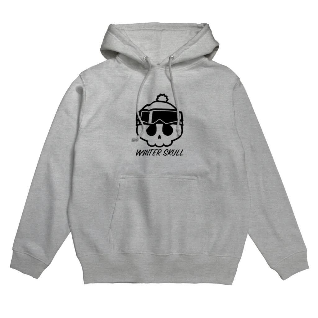 QUQU_WORKSのウィンタースカル ゴーグルドクロ ブラック Hoodie