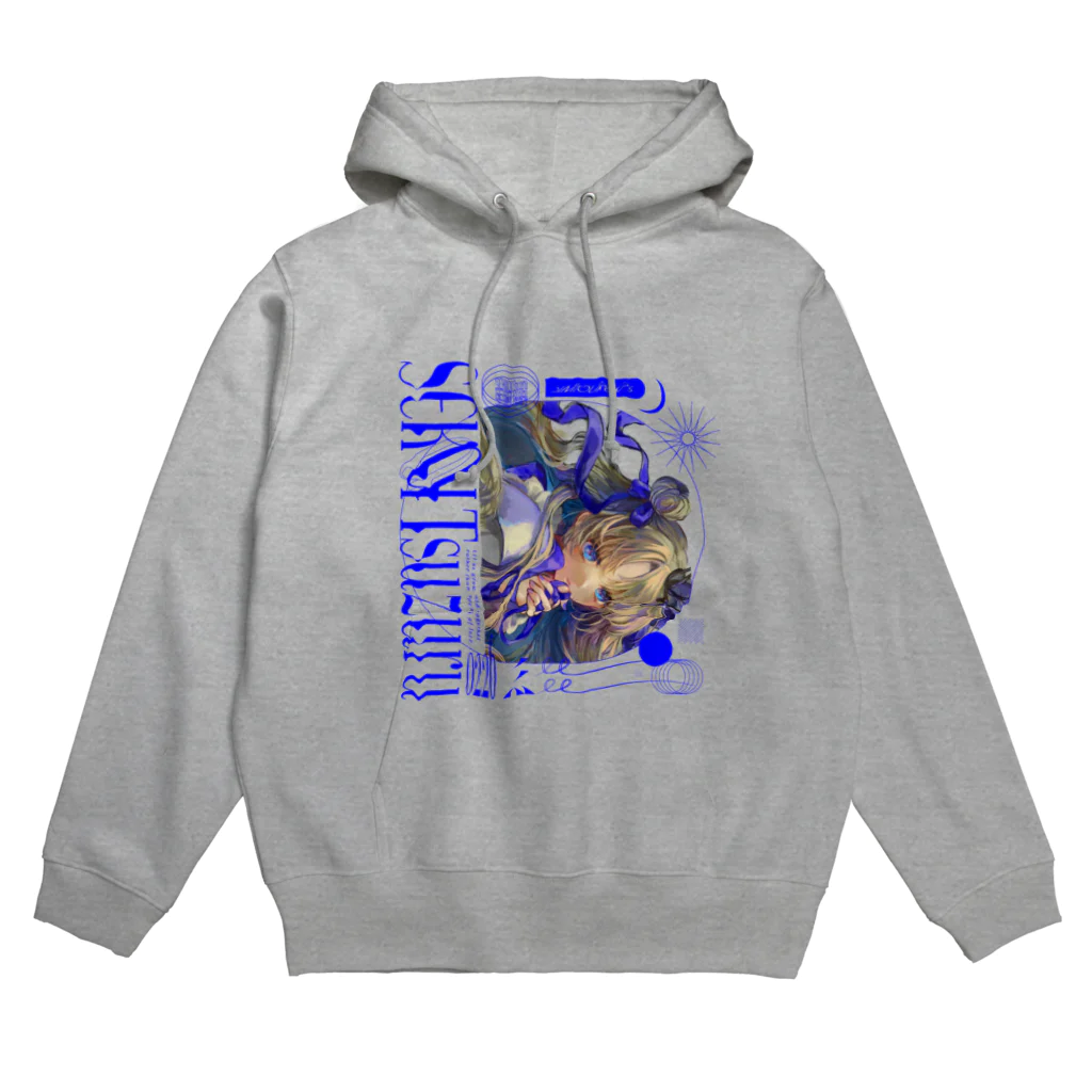 綴せかい👑バーチャル創造神の2周年記念グッズ青 Hoodie