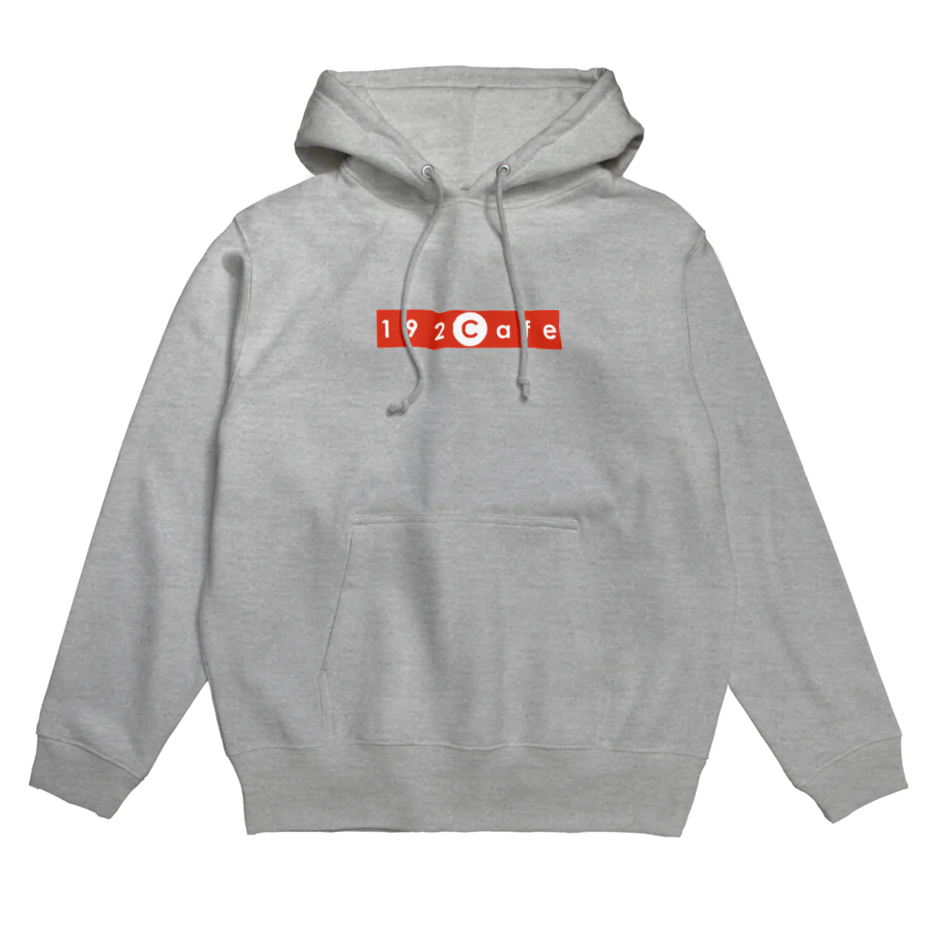 192Cafeの192Cafeロゴパーカー Red-White Hoodie