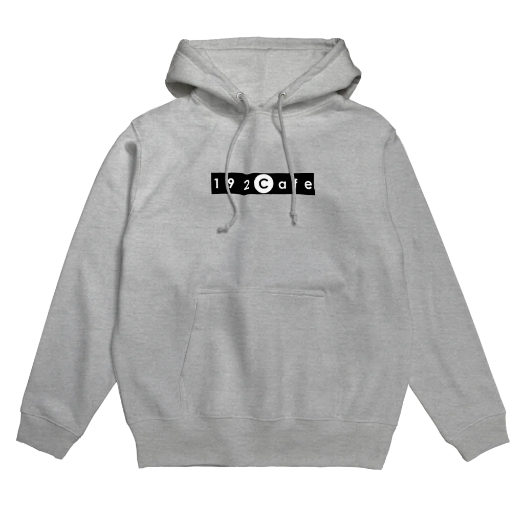 192Cafeの192Cafeロゴパーカー Black-White パーカー Hoodie