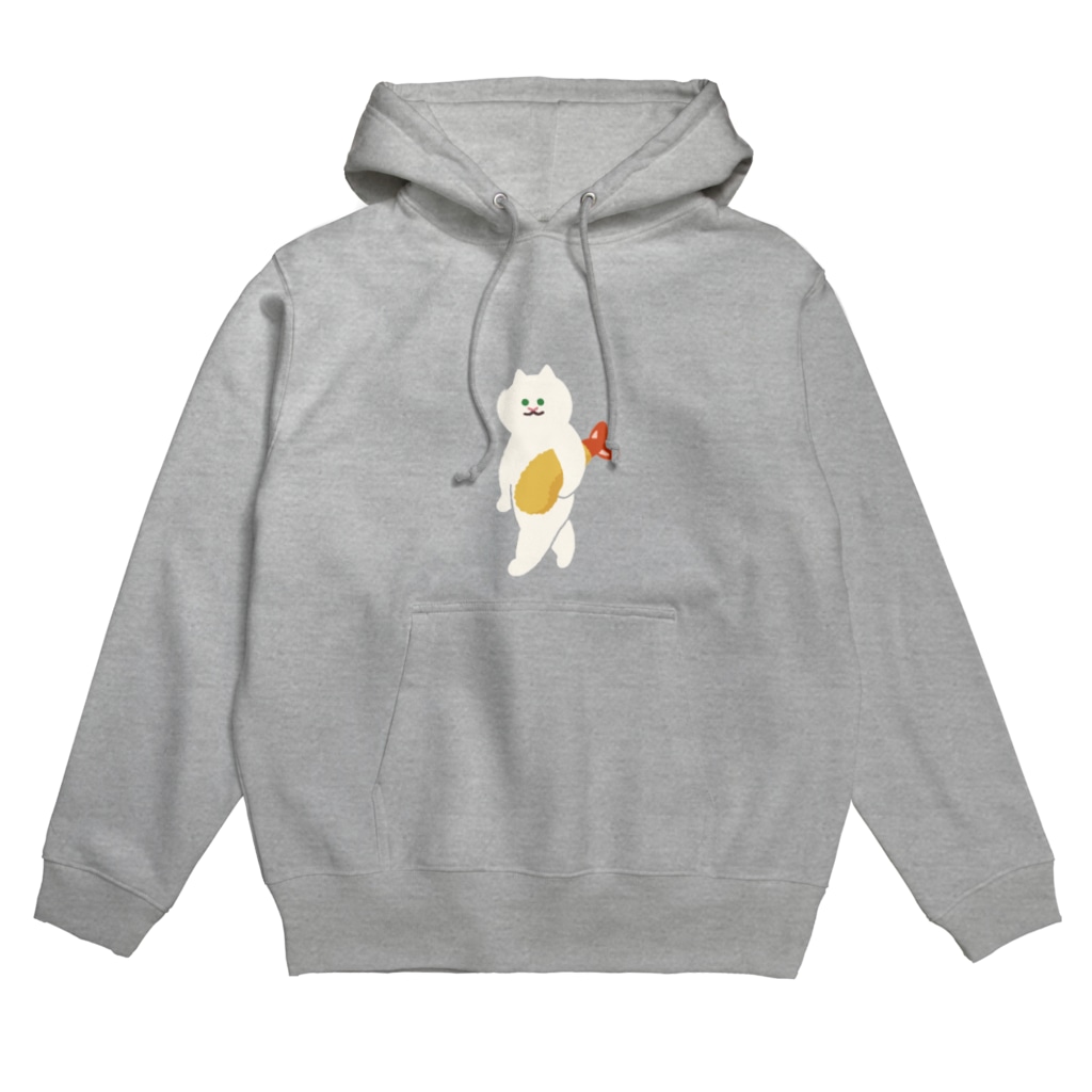 SUIMINグッズのお店の【中】エビフライをさわやかに運ぶねこ Hoodie