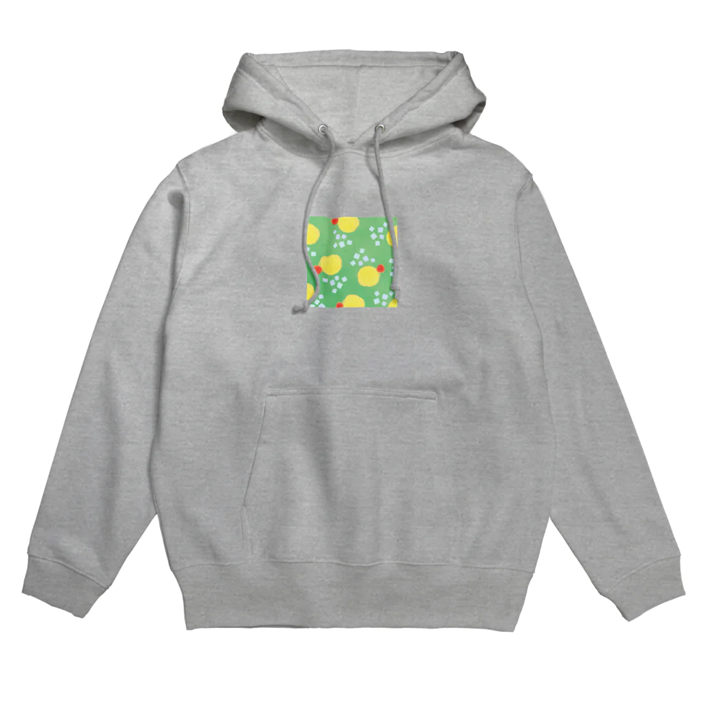 うさぎちゃんアイランドのクリームソーダっぽい水玉(真四角) Hoodie