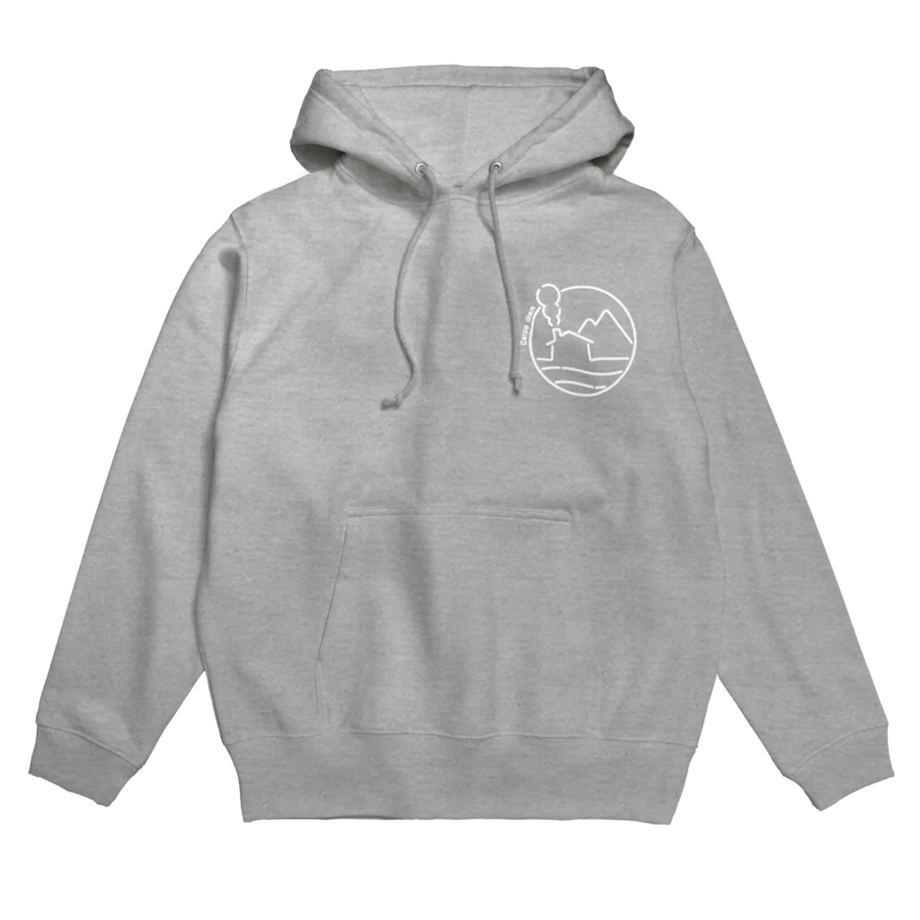  SQUID_INKのSHOPの海と山とログハウス（絵が白Ver.） Hoodie