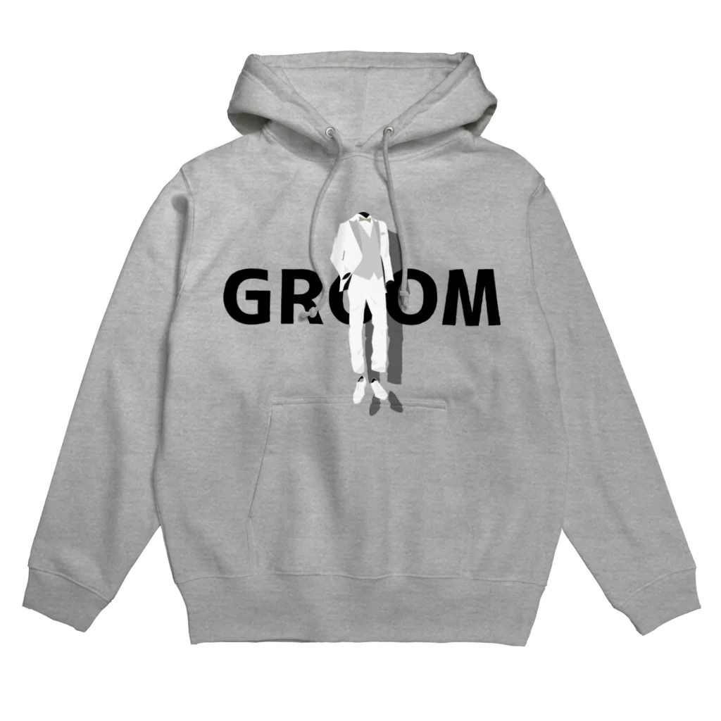 ペアTシャツ屋のシバヤさんのペア(GROOM)タキシード_白_FB Hoodie