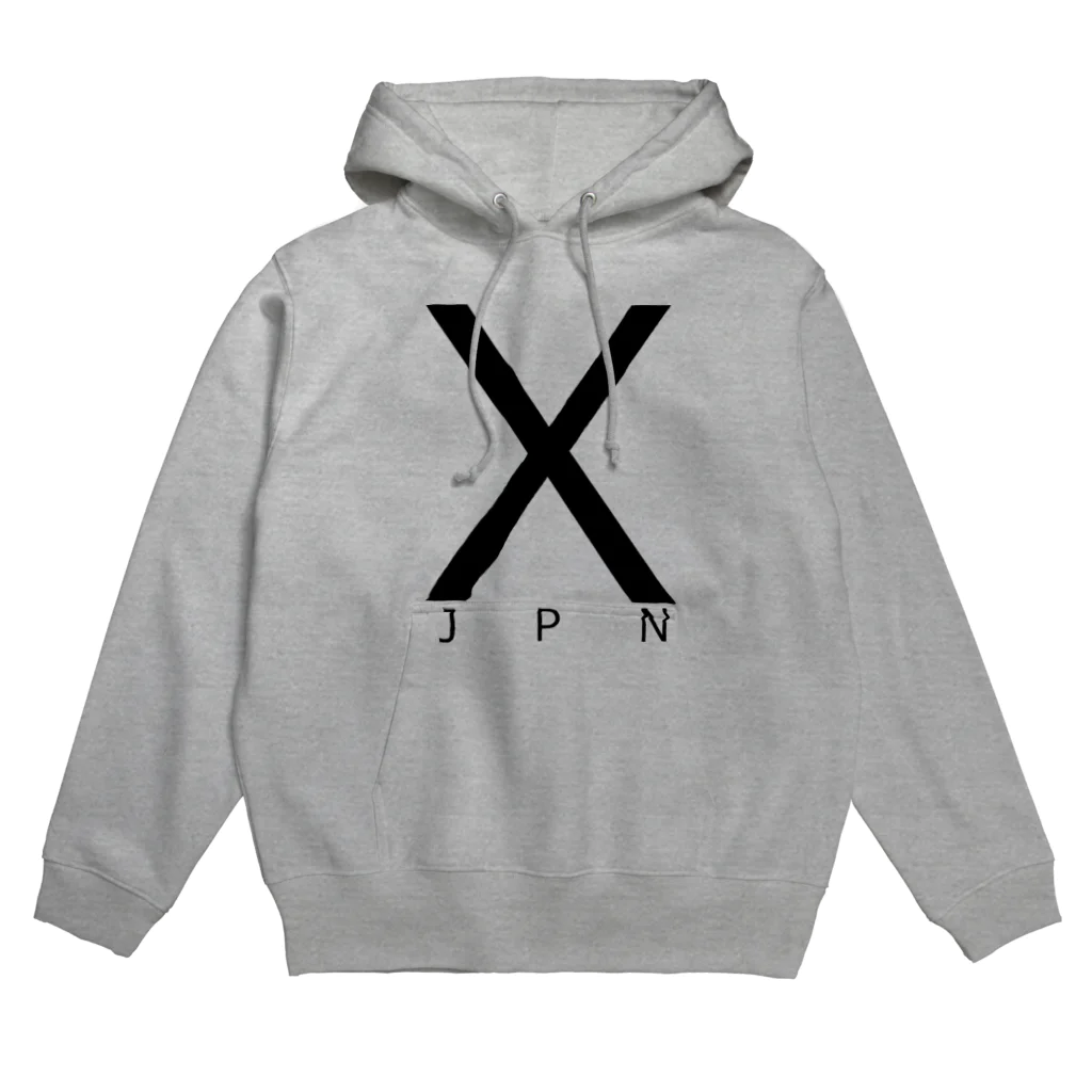 KURENAIのX_Black Hoodie