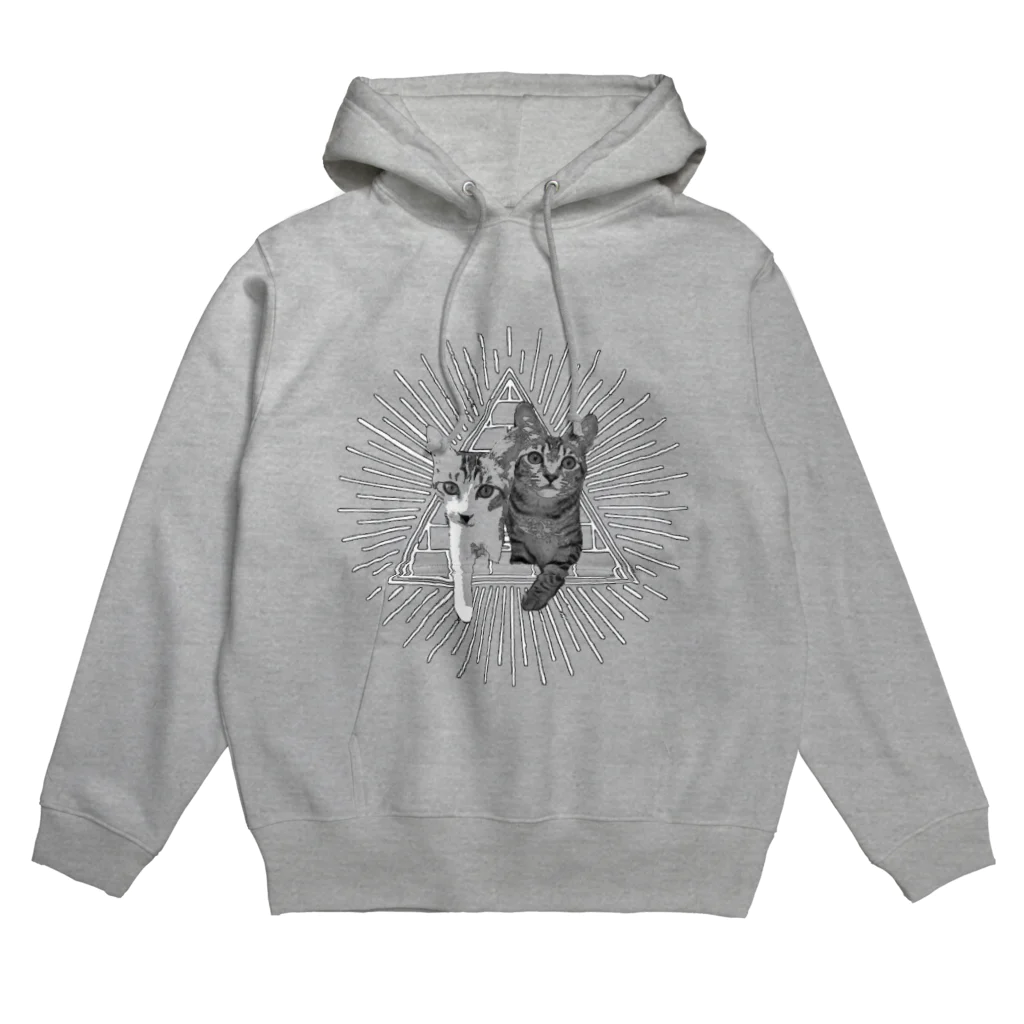 🍀葉っぱちゃんねる🍀の猫の秘密結社（白） Hoodie