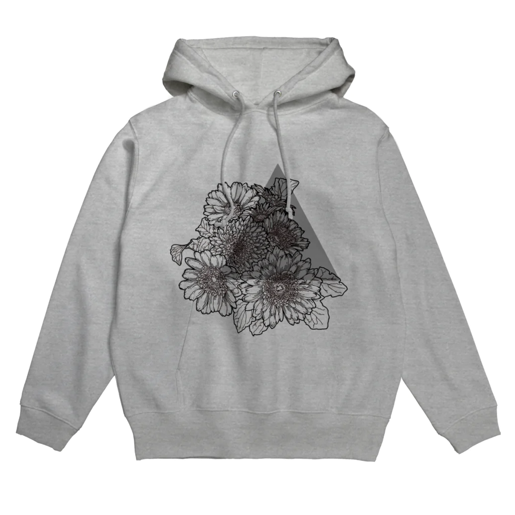 cornのFlower deep gray Hoodie