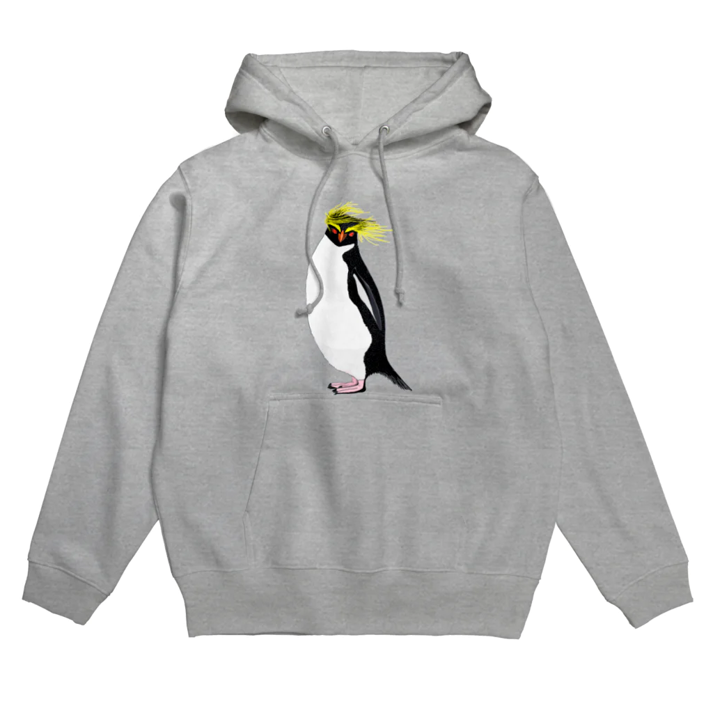 LalaHangeulの　風に吹かれるイワトビペンギンさん(文字無しバージョン Hoodie