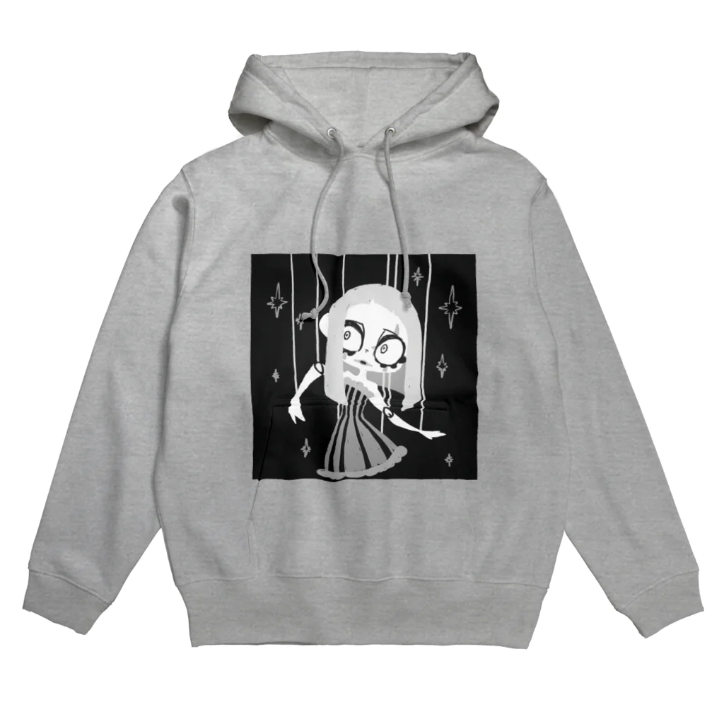 MYOUCHIKIRINのスプーク・マリオネット・サーカス・モノクロ Hoodie