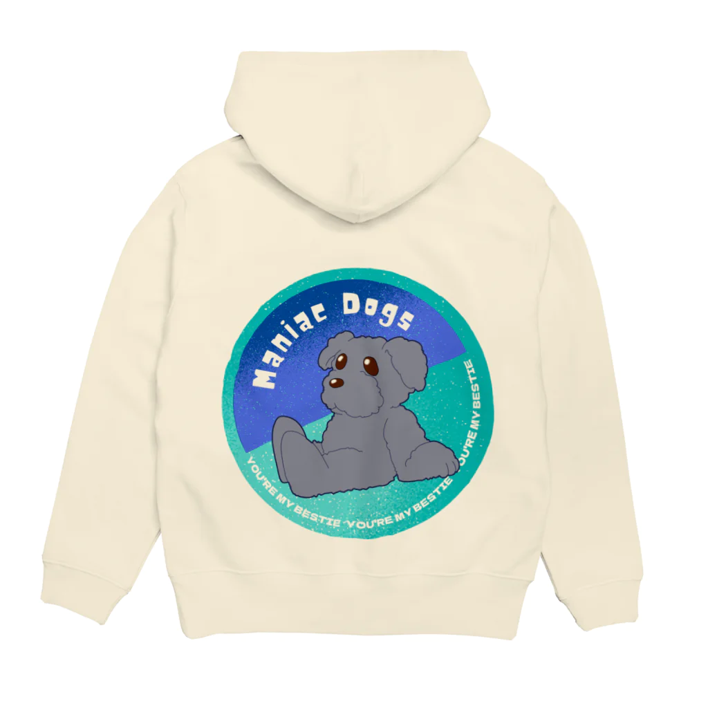 MANIAC_DOGSのMANIAC DOGS ステッカー風  Hoodie:back