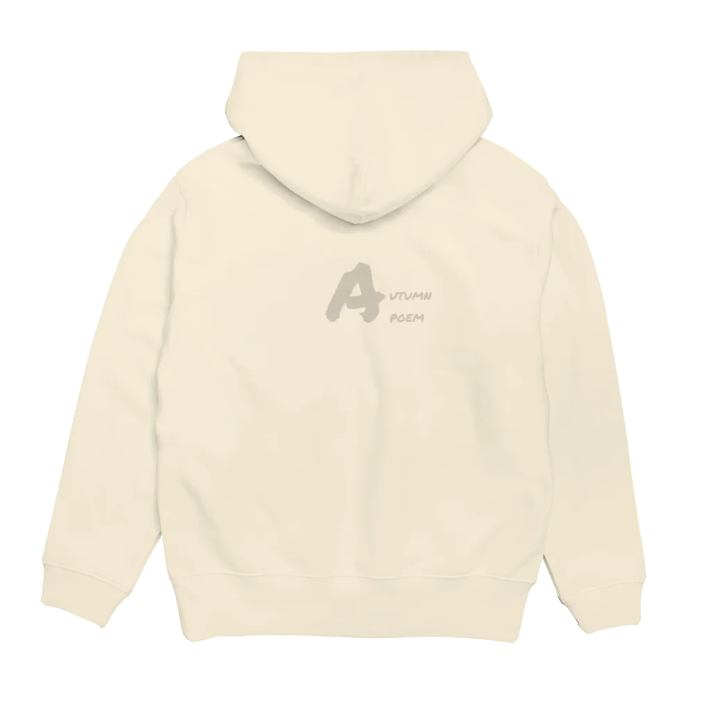 月夜のタツノオトシゴのautumn poem Hoodie:back