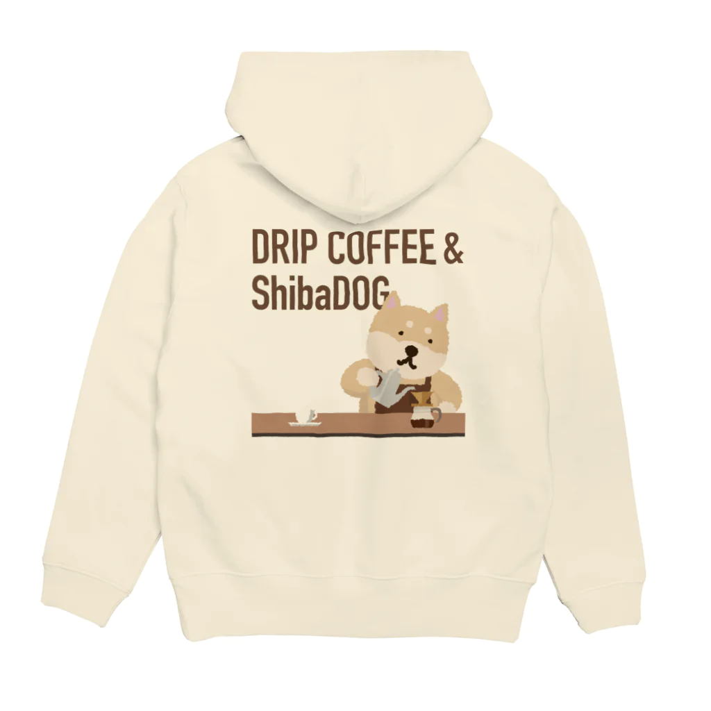 しばじるしデザインのDRIP COFFEE & ShibaDOG パーカーの裏面