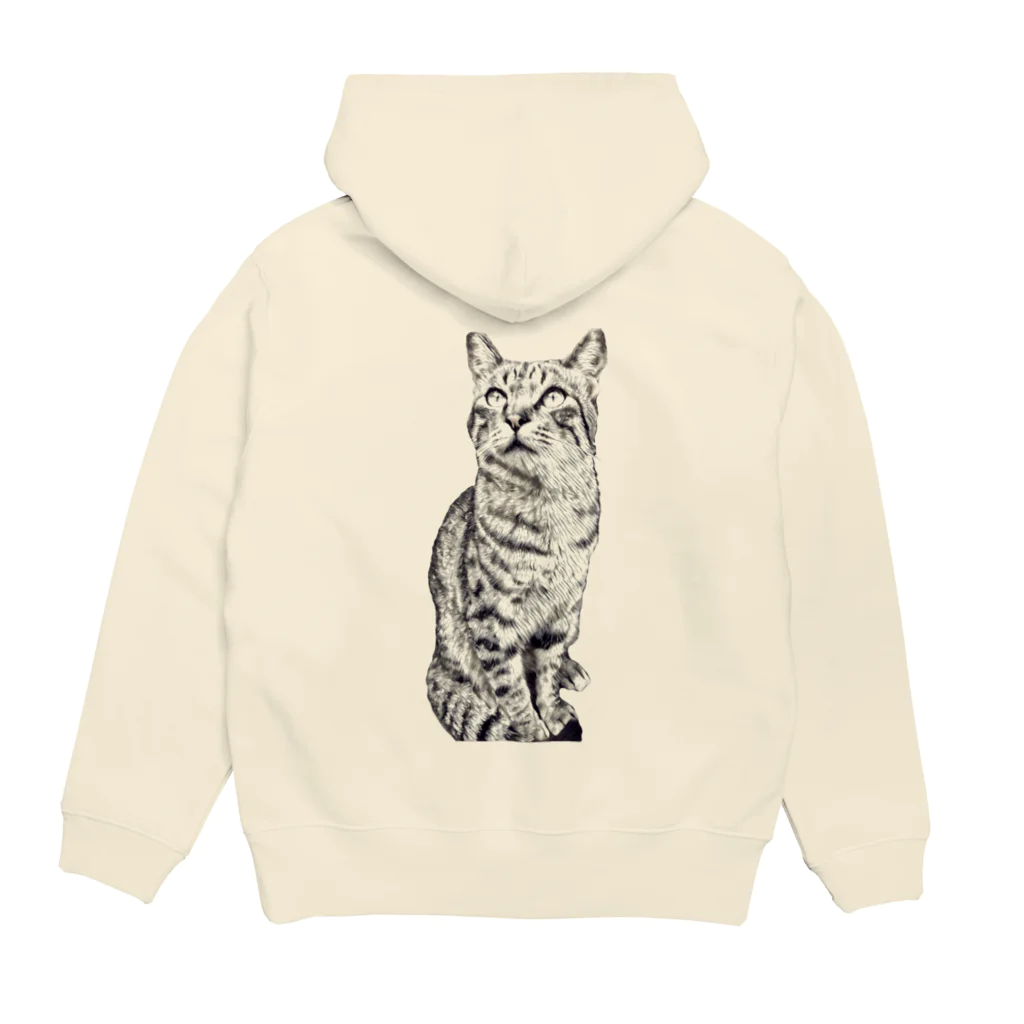 ちばっちょ【ち畳工房&猫ねこパラダイス】のトラ猫トラ君 Hoodie:back