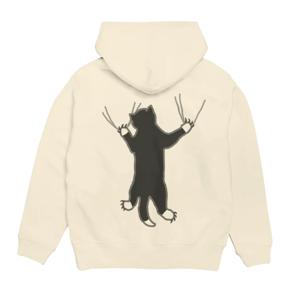 ざわ屋のしがみつく靴下猫 Hoodie:back