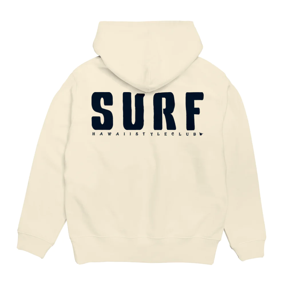 ハワイスタイルクラブの〔Back Print〕Just SURF パーカーの裏面