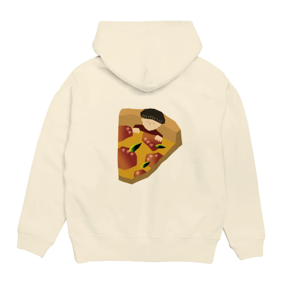 373のPeople sleeping on pizza Hoodie:back