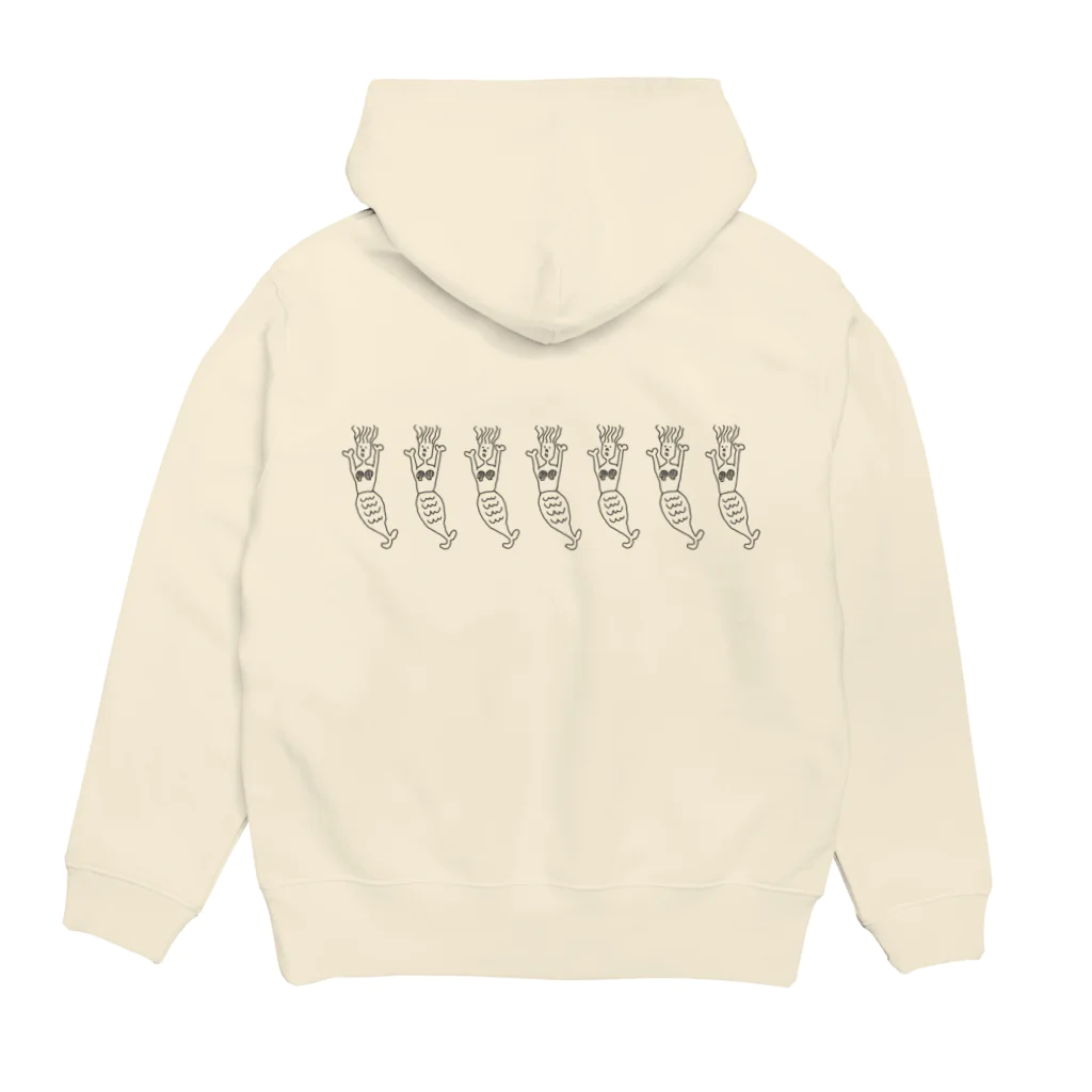 ネコとワタシのシュールな人魚姫（カラフル） Hoodie:back