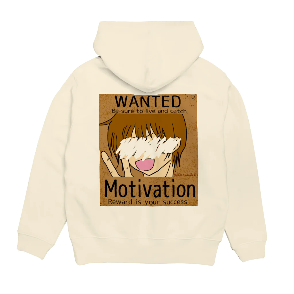 Draw freelyのWANTED　Motivation Hoodie:back