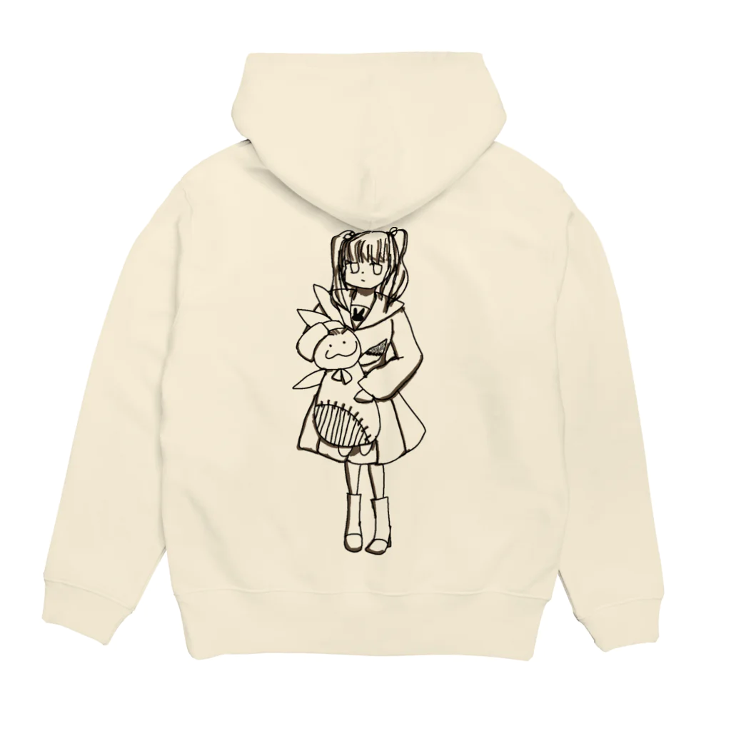 🐈ねこうさぎ🐇のぬいぐるみガール2のパーカー Hoodie:back