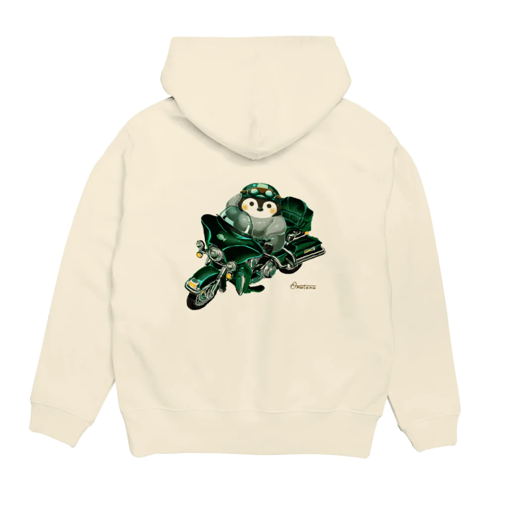 オムタマスタジオのペンギン・ライドオン Hoodie:back