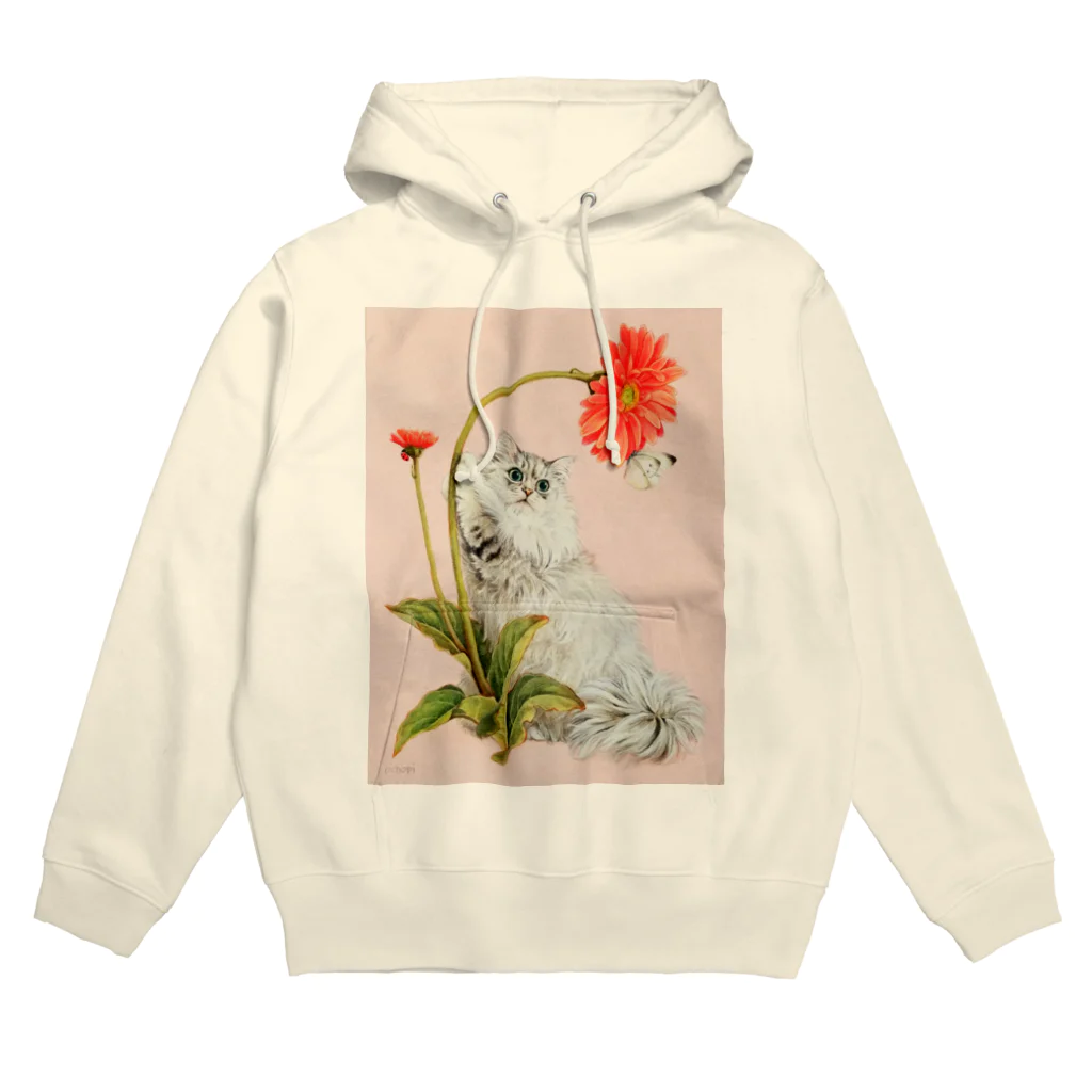 おちょぴのガーベラと猫 Hoodie