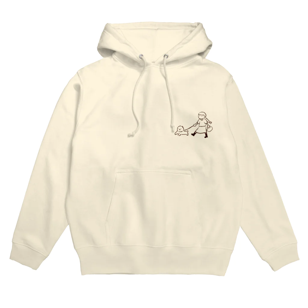 ぬんぬんの部屋のお散歩 〜モコと三つ編みちゃん〜 Hoodie