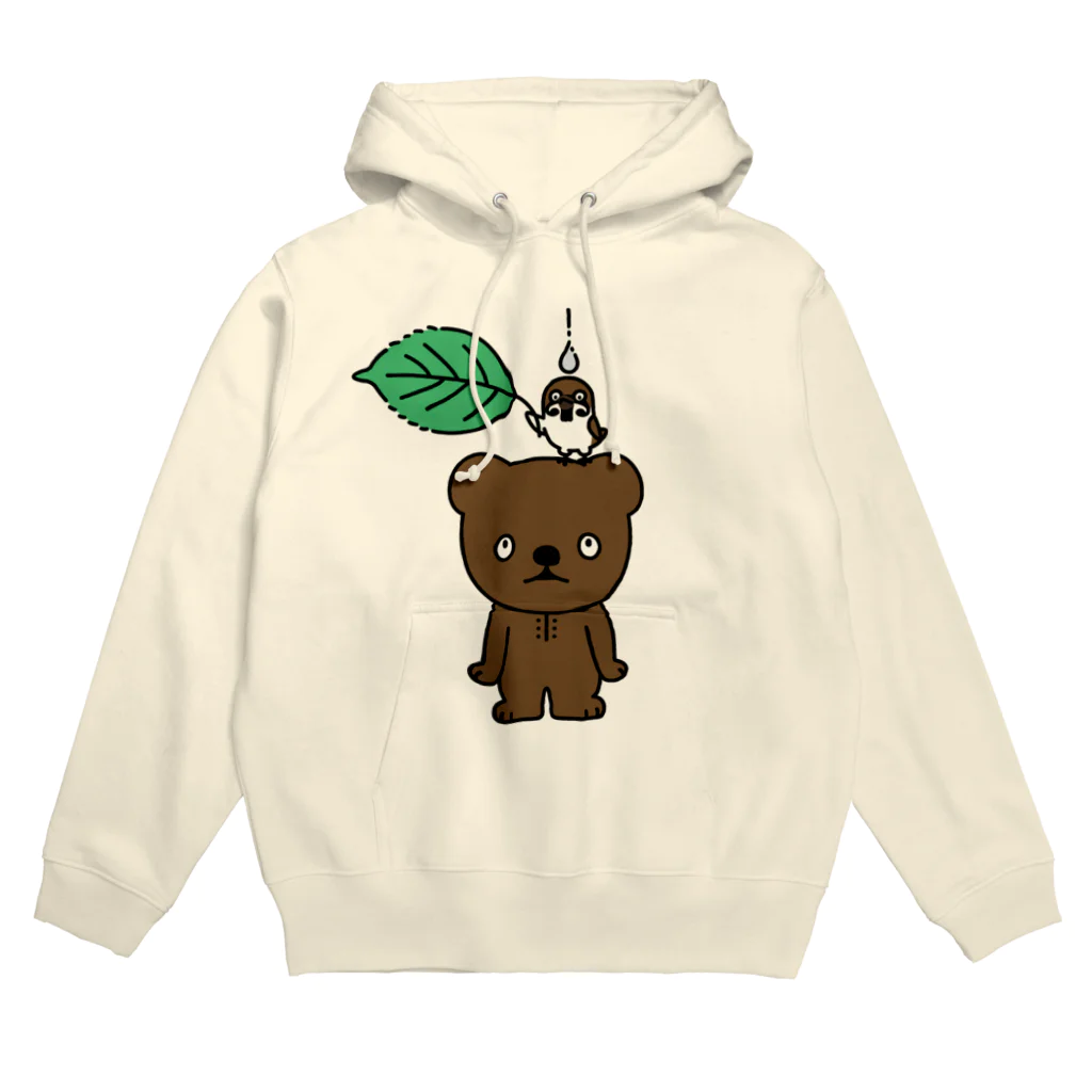 イラスト MONYAAT のこぐまとスズメと雨のしずく Hoodie