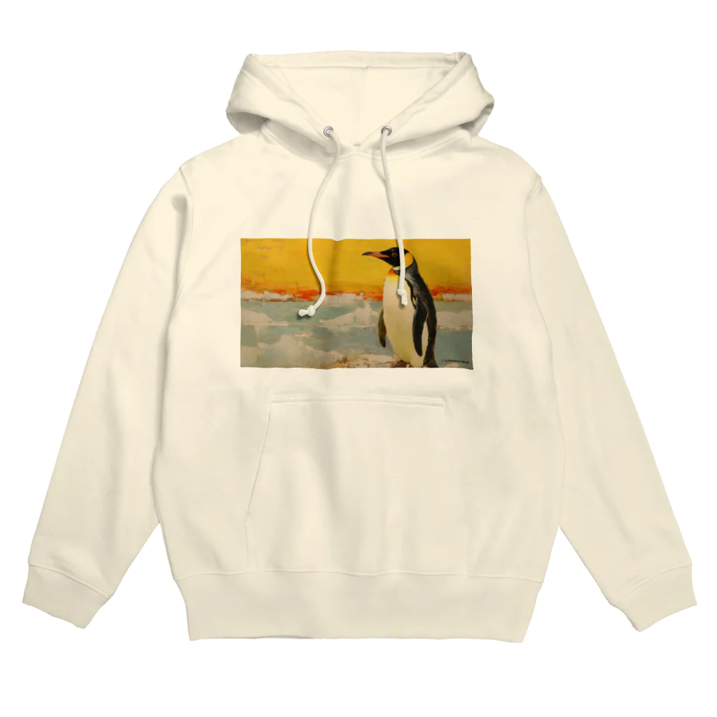 コウテイペンギン至上主義の夕日とコウテイペンギン Hoodie