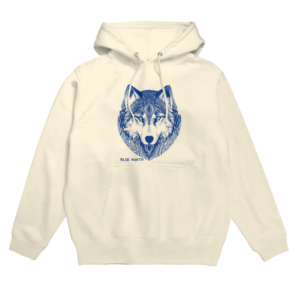 aokitaのリアルウルフデザイン［ブルー］ Hoodie