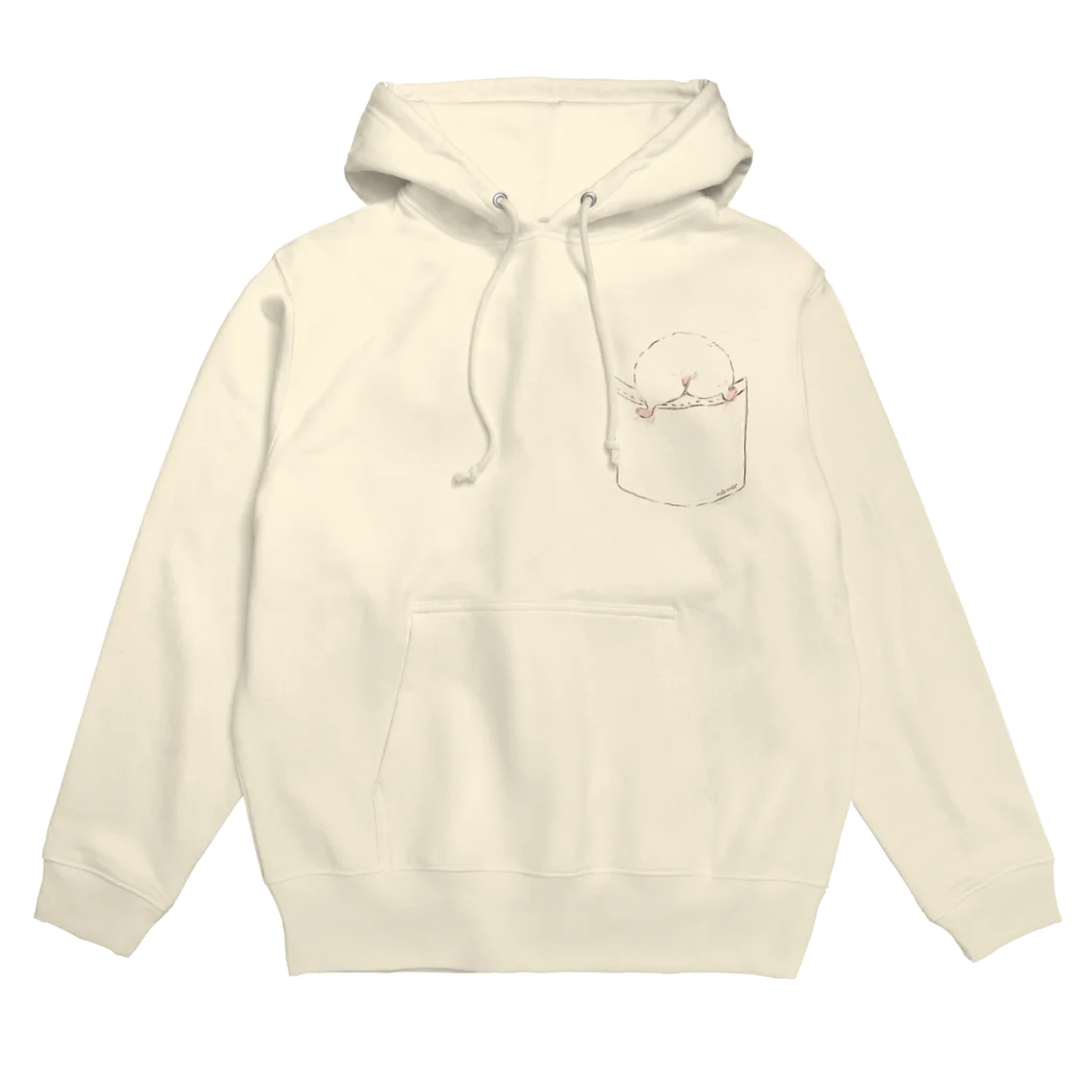 ぽこじろう雑貨店  mili mili (ミリミリ)のポケットインハムケツ Hoodie