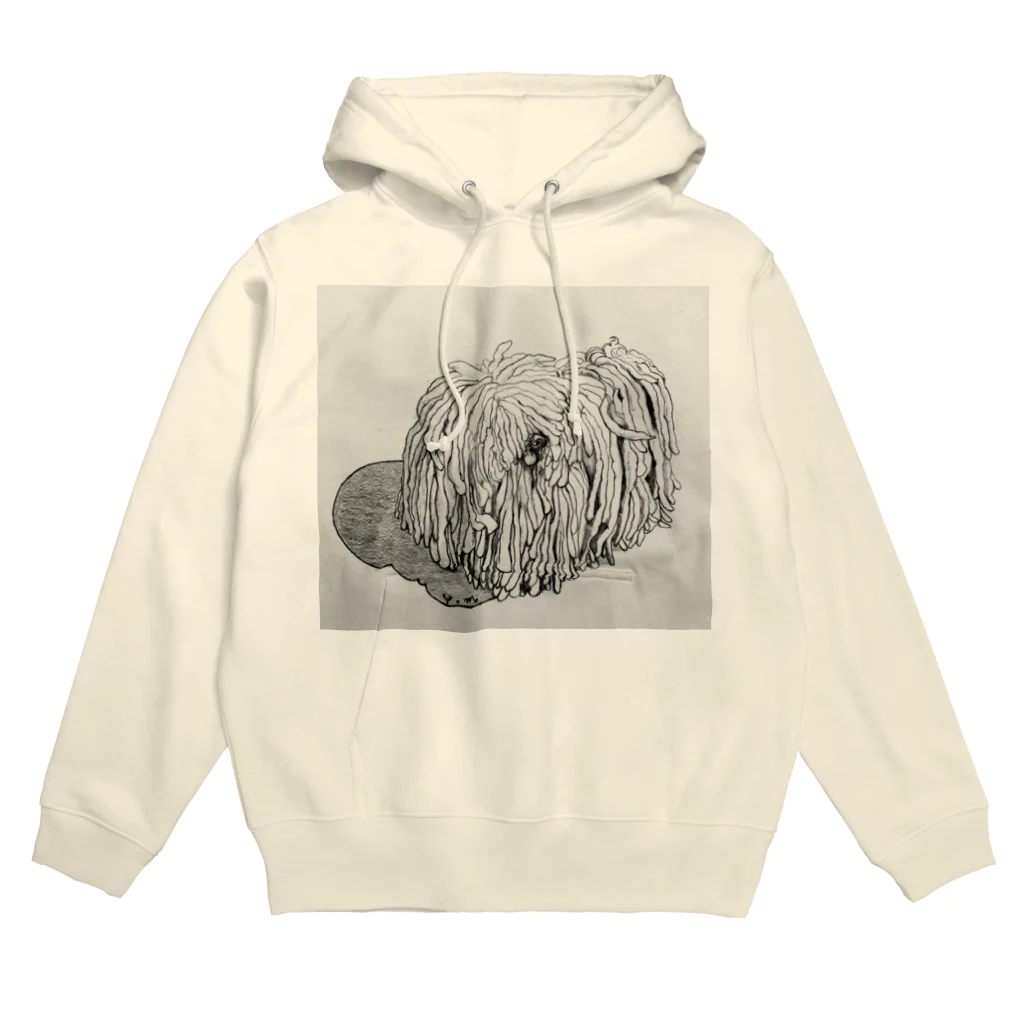 光平洋子のかしこいプーリー犬が振り向いた。puli illustration  Hoodie